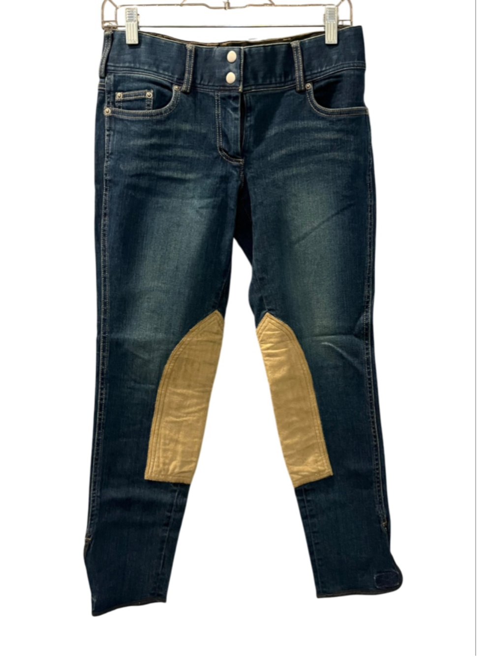 NWT Goode Rider Equestrian Denim Knee Patch Riding Breeches Jeans Women Size 28R